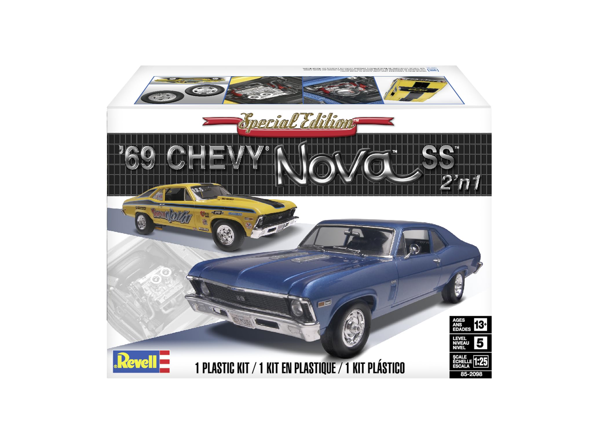 Plastic Model Kit-'69 Chevy Nova Ss 1:25