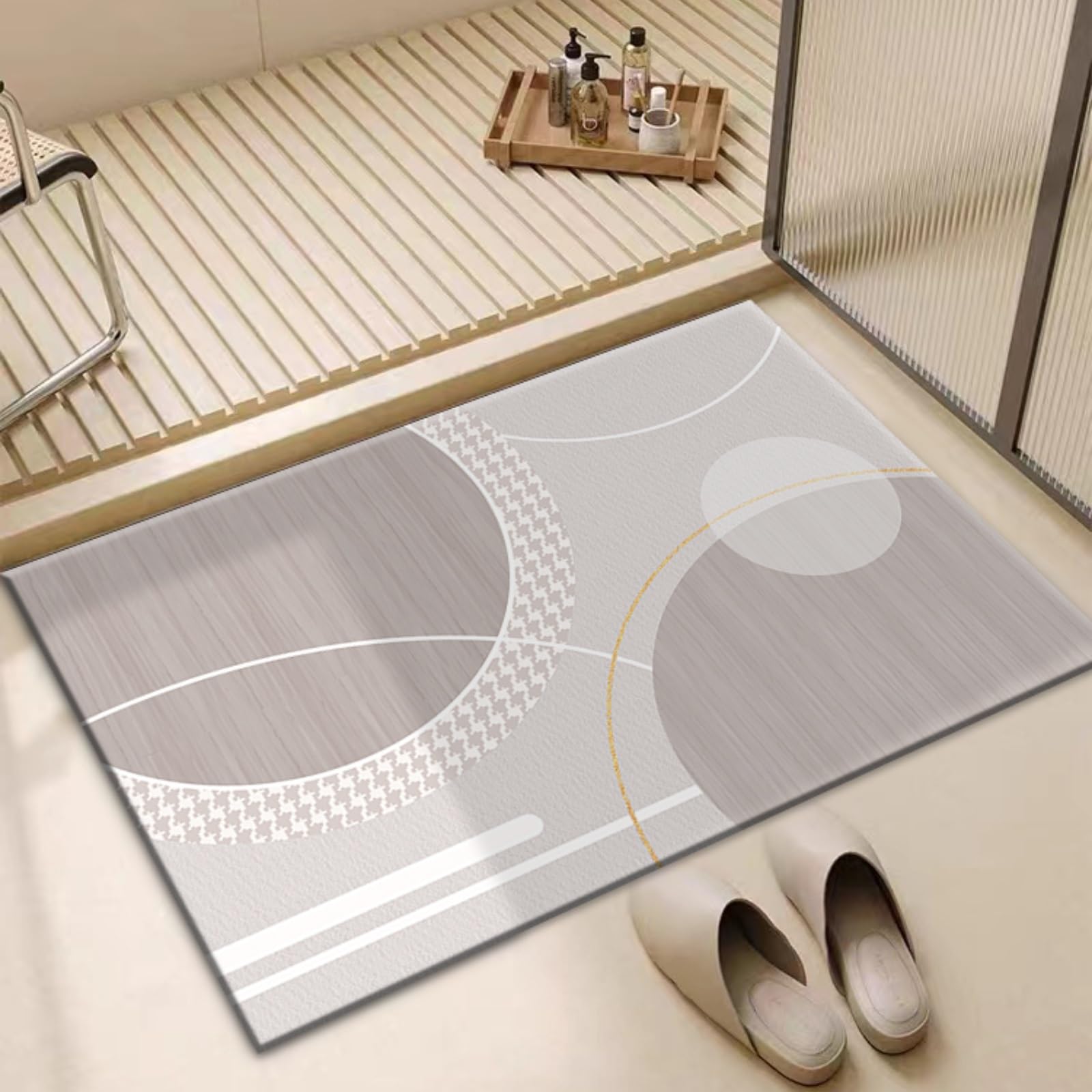 Tapis de bain en diatomée haut de gamme absorbant fin au coloris 5