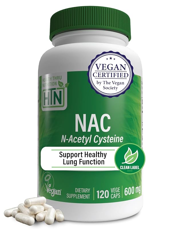 Health Thru Nutrition Suplemento de N-acetilcisteína 600 mg, 120 cápsulas
