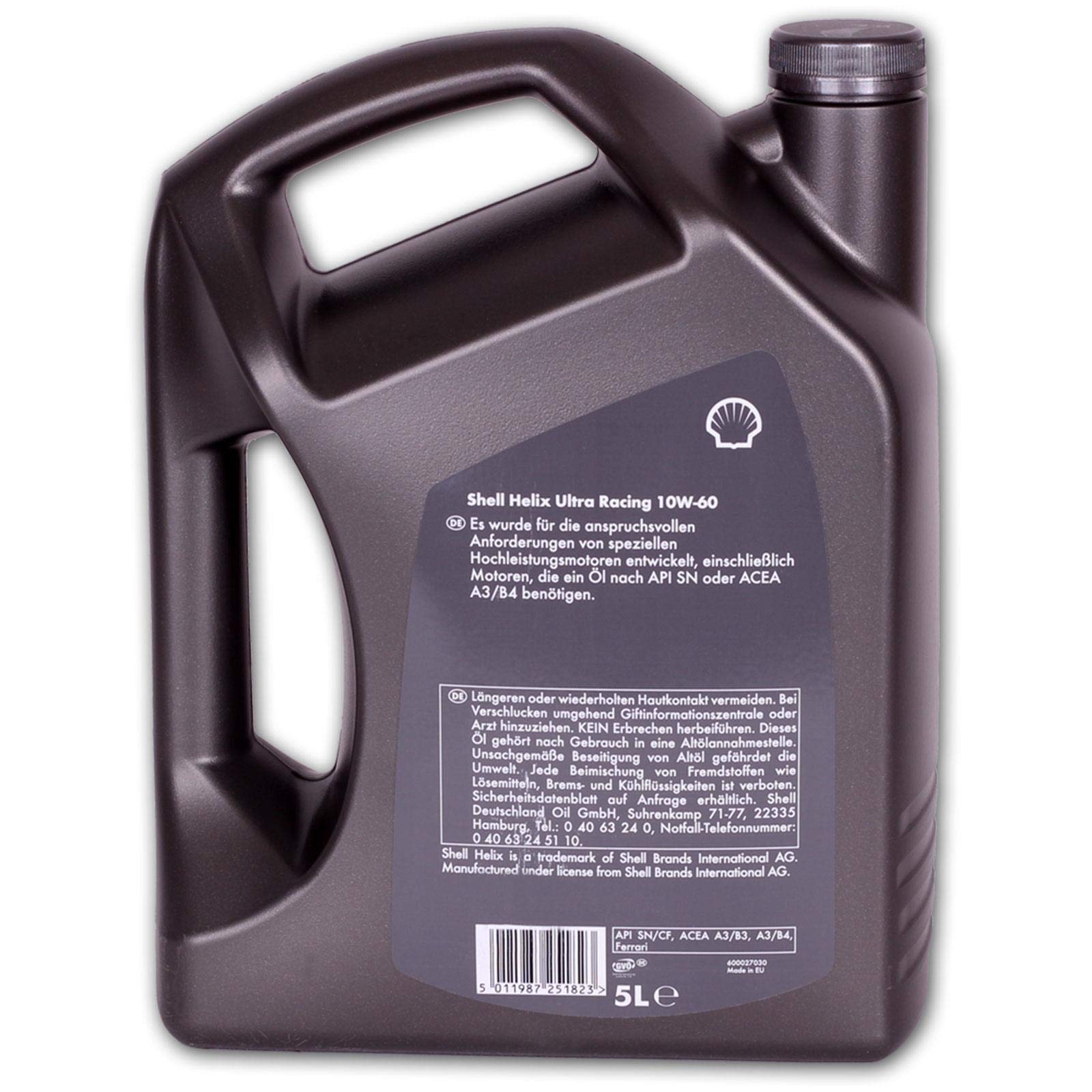 Shell Helix Ultra Racing Motoröle 10W-60, 5 L