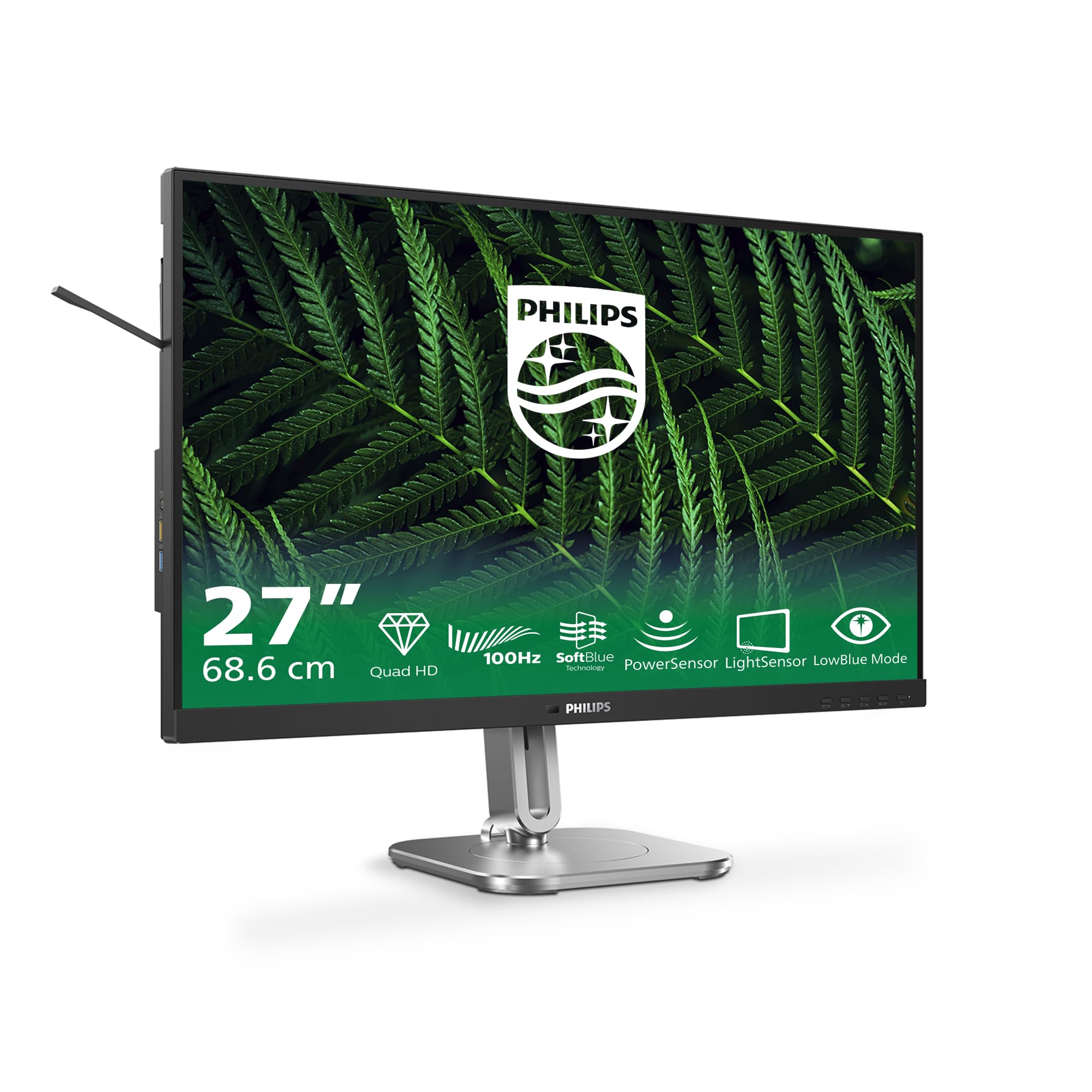 full hd monitor schwarzes philips mit sprachstecker und adaptiven sync