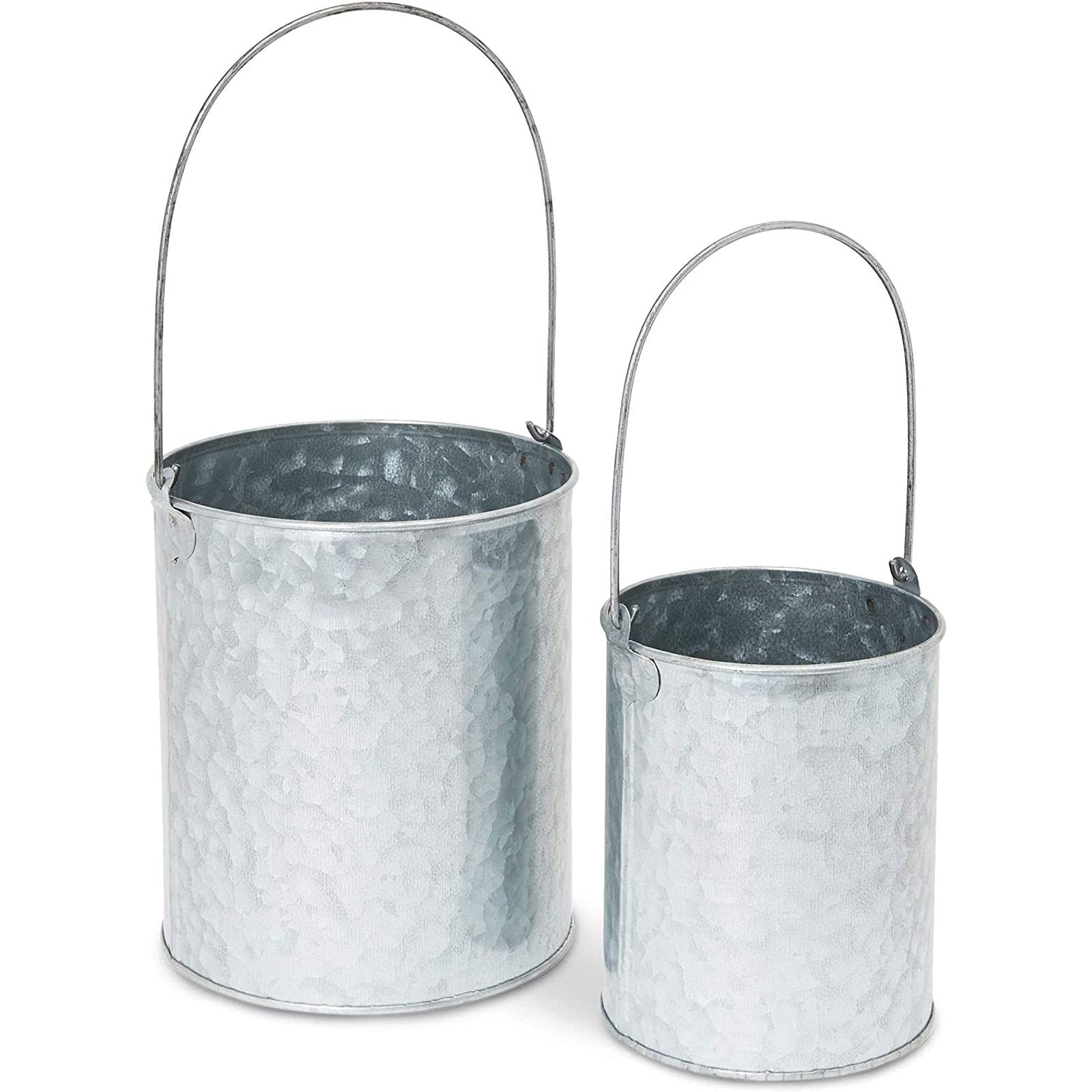 Buy Galvanized Metal Buckets with Handles in 2 Sizes for Home