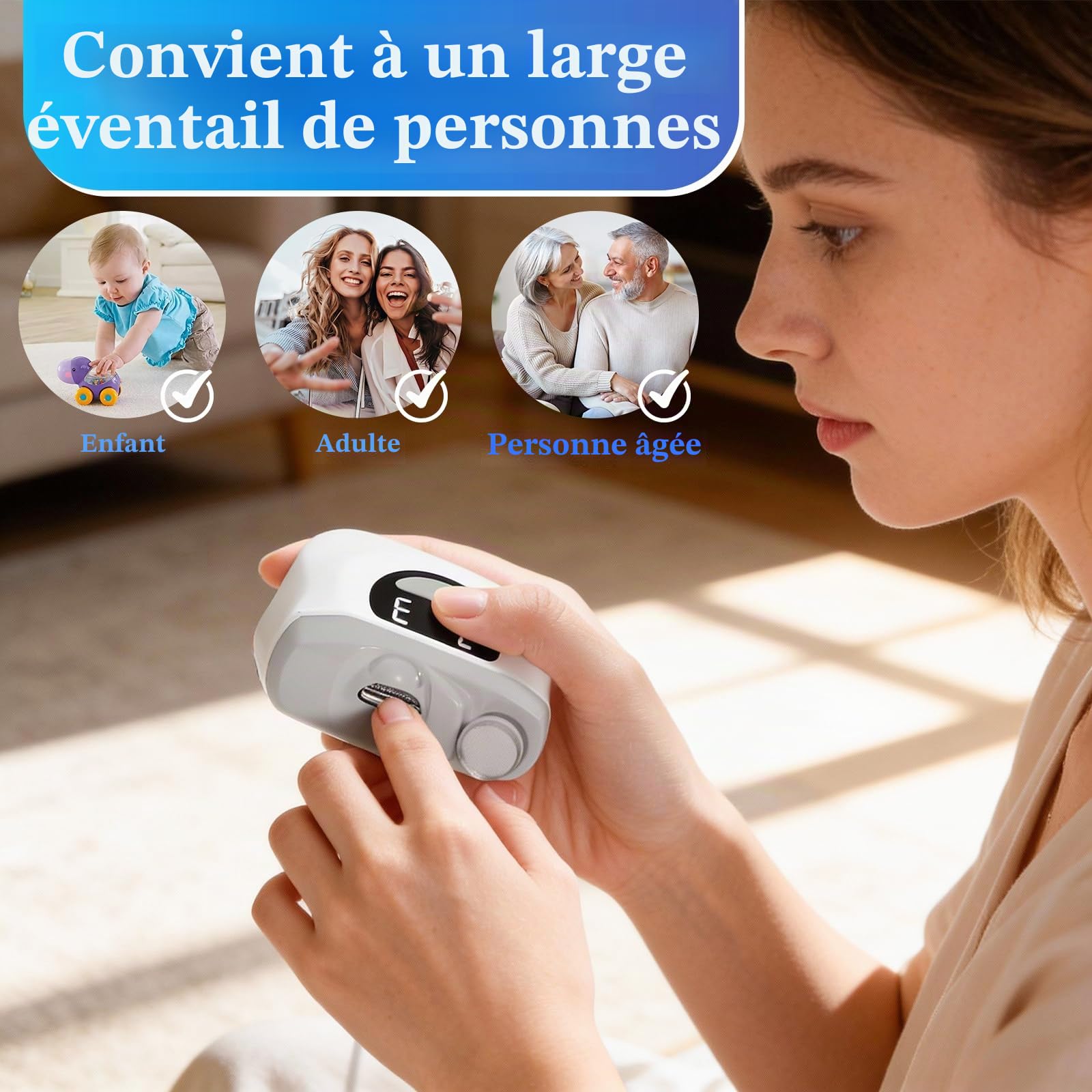 Coupe Ongle Electrique, 3 en 1 Lime a Ongle Electrique et Polisseuse, Coupe-ongles Automatique avec à Lumière LED, 3 Vitesses Pour Bébés, Adultes, Personnes Âgées, Weiß