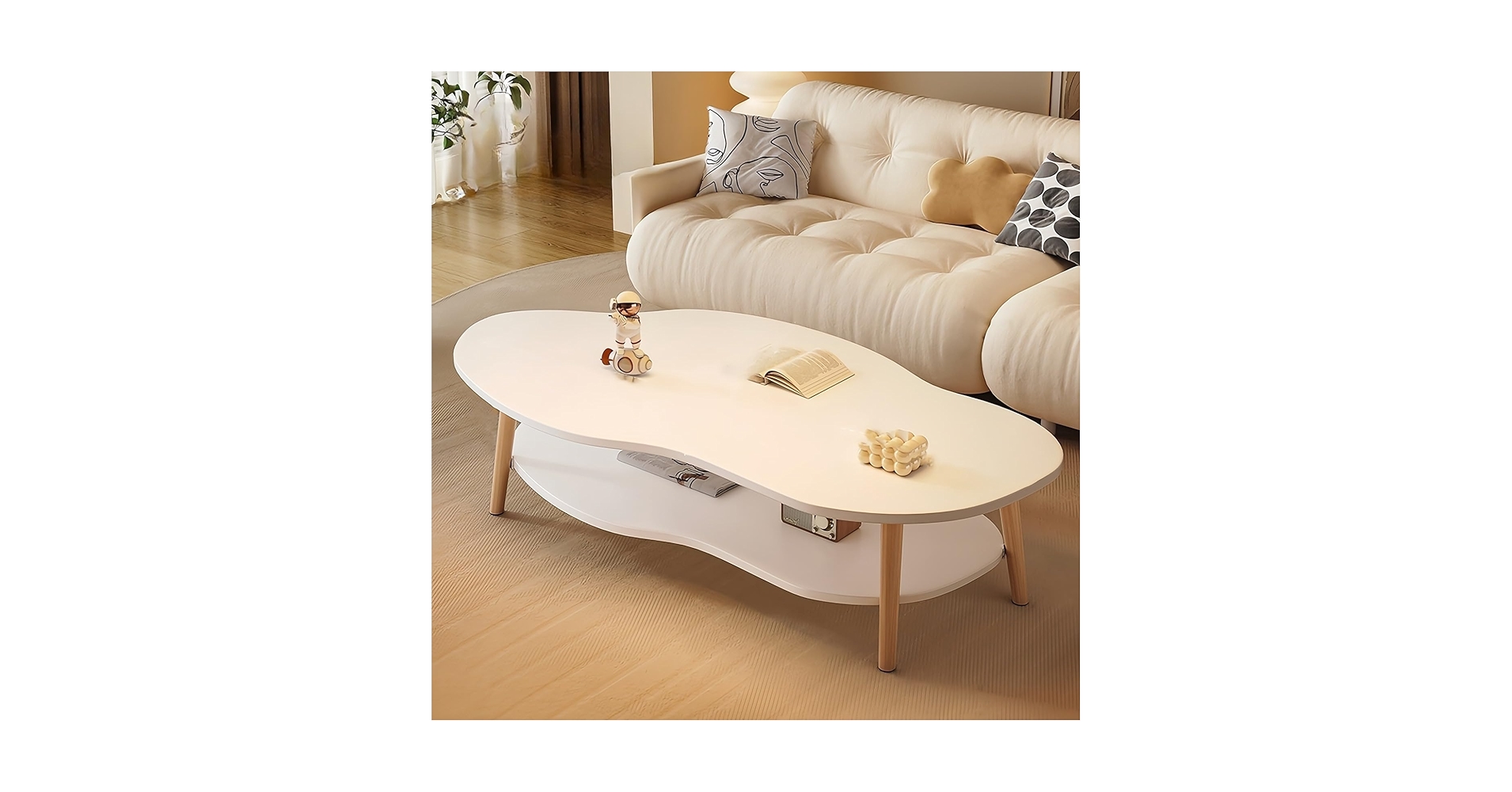 Amazon.co.jp: ローテーブル ローテーブル 収納棚付き リビング