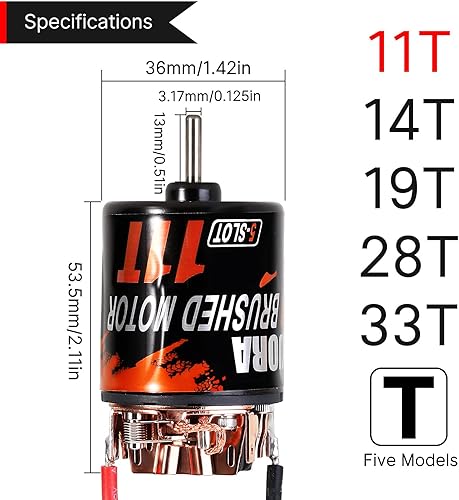 Miniatura 14 de INJORA Motor cepillado 540 impermeable 5-Slot 28T para escala 1/10 modelo RC coche oruga camión Buggy (INM10)