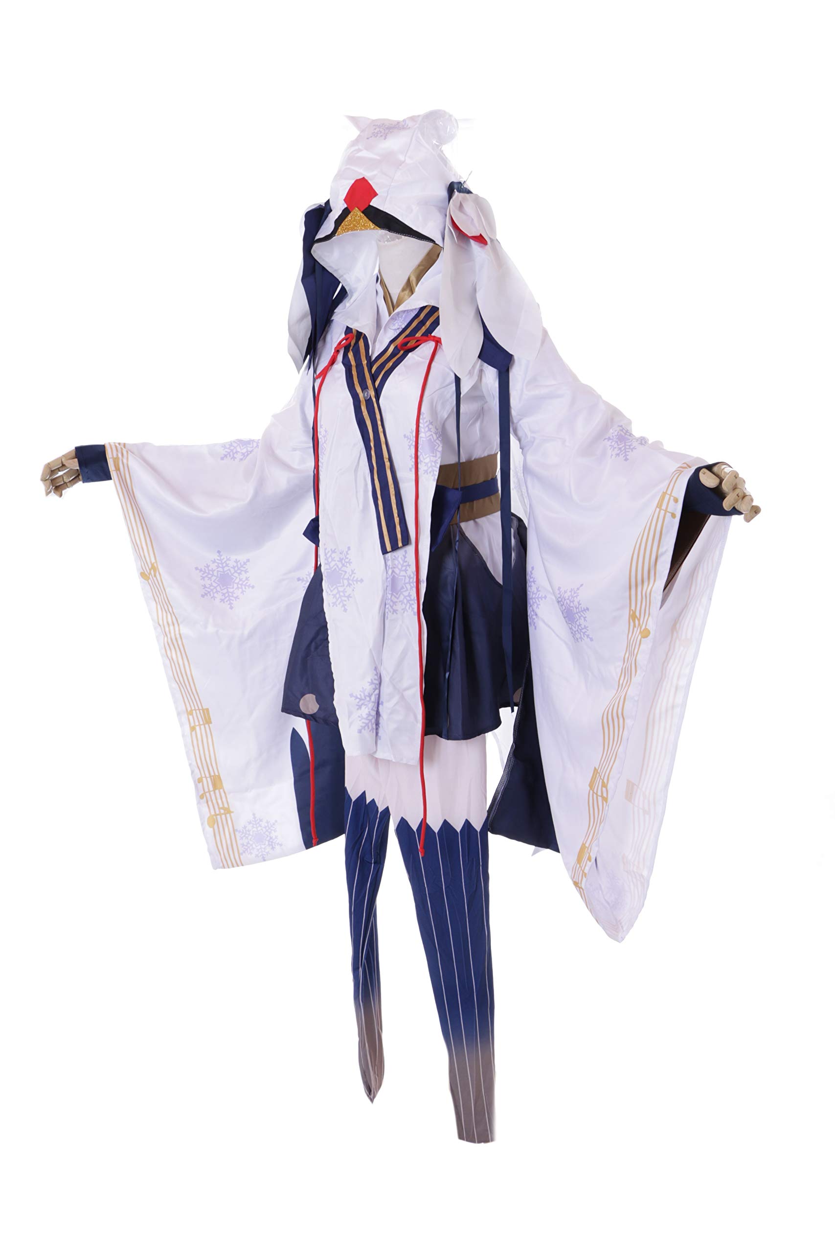 Kawaii-Story MN-117 Vocaloid Miku śnieg czarownica Yuki Onna biały japoński kimono 8-częściowy kostium Cosplay (L)
