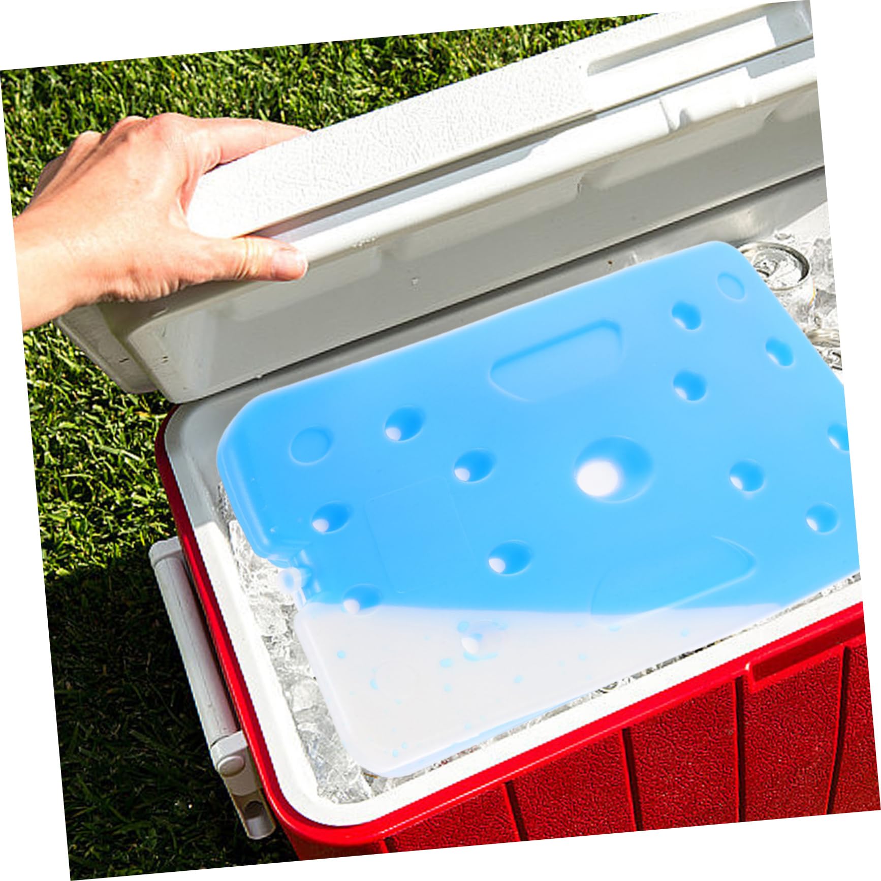 BESPORTBLE Bloc de Glace Réutilisable 1500ml en PE Bleu pour Glacière