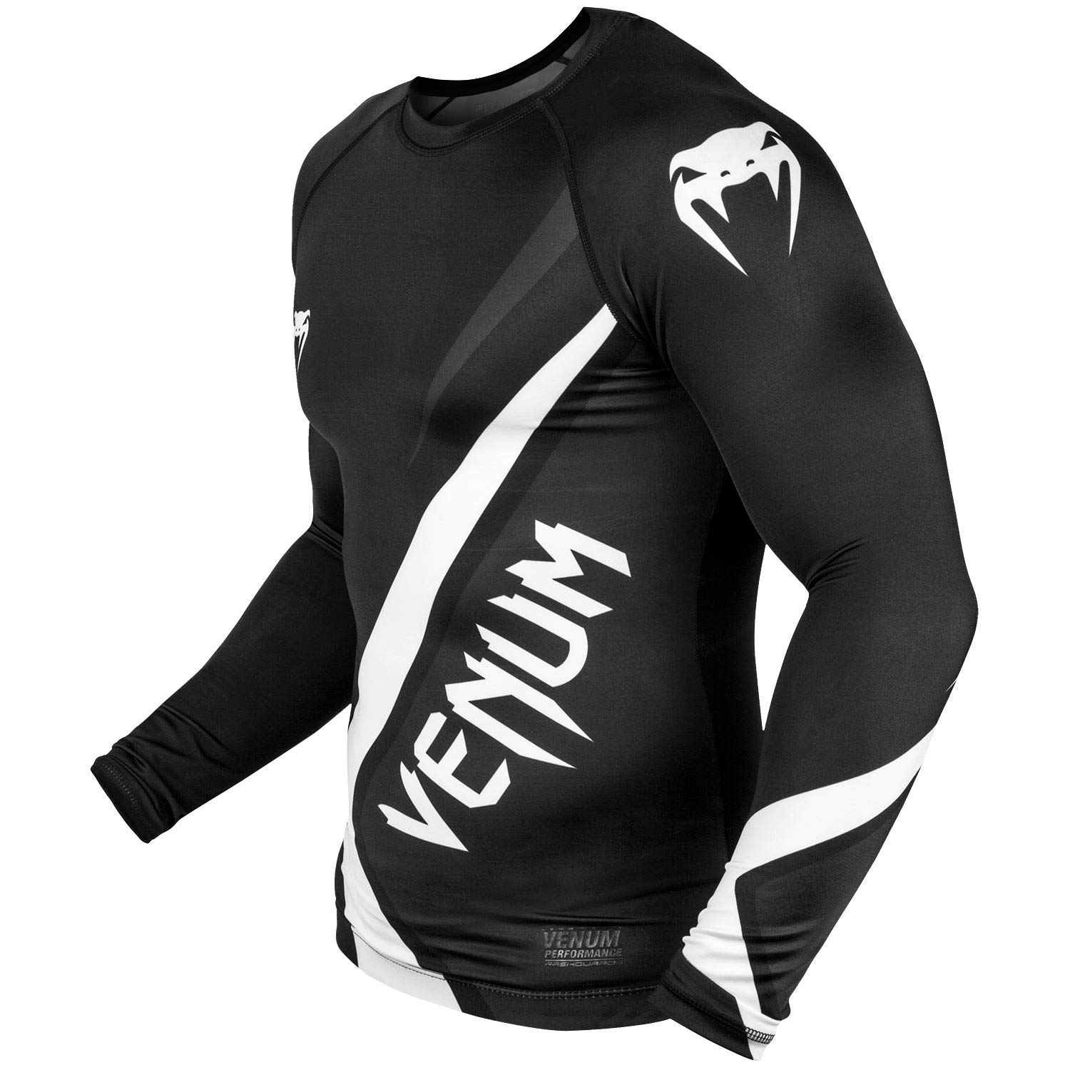 Venum Contender 4.0 Rashguard - Long Sleeves - Black/Grey-White-L, Black/Grey/White, Large