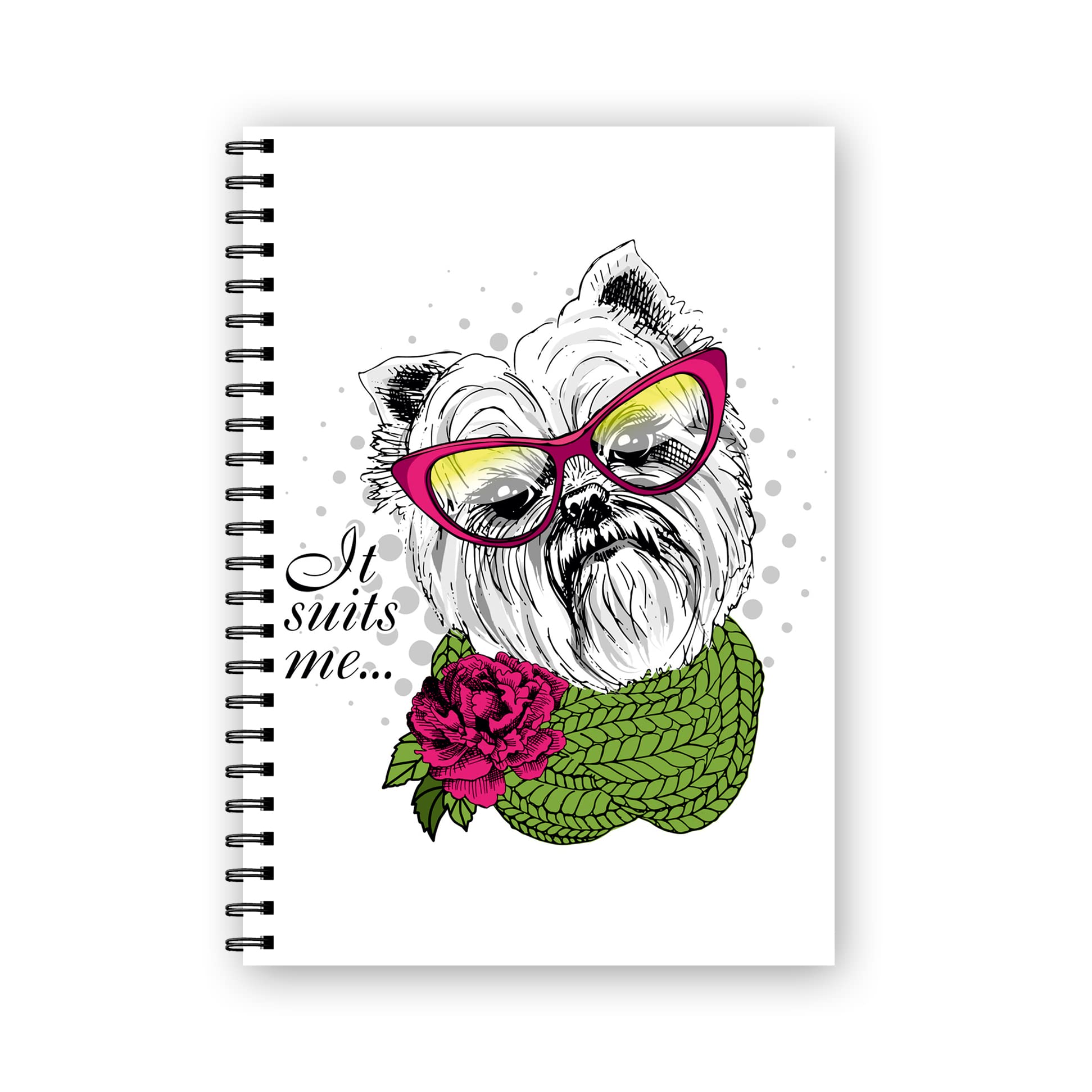 Eminent Prints Dog Design 19 Journal Diary Spiral Notebooks Wire Bound Memo Notepads Diary Notebooks Planner (Size- 8x6 Inches, Unruled)