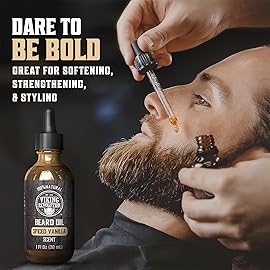 Viking Revolution Beard Oil for Men - All Natural Beard Oil Spiced Vanilla Scent with Argan Oil & Jojoba Oil Beard Conditioner and Softener - Strengthens Beards and Mustaches for Men (2 Pack)