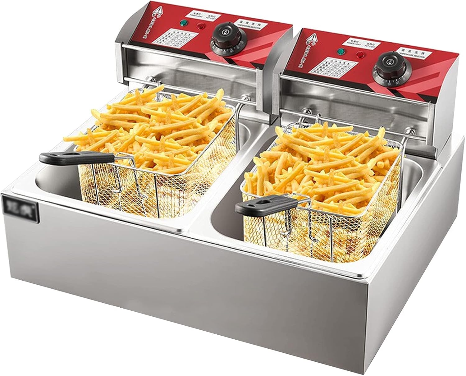 Electric Fryer With Basket & Lid, Countertop Kitchen Fryers, Stainless Steel Fryer For Turkey, Fries, Donuts And More, 2.5Kw 110V,10L