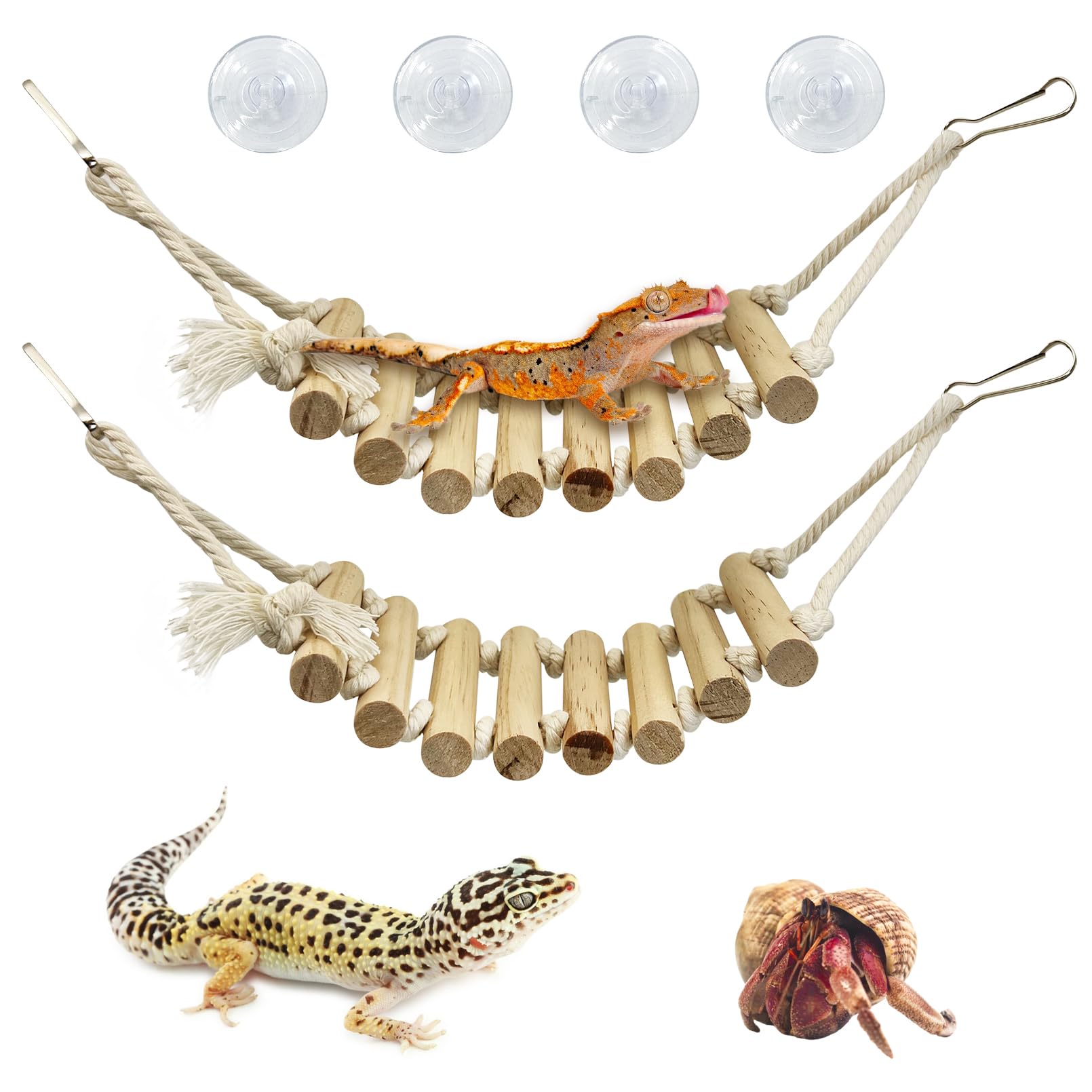 VCEPJH 2pcs Reptile Bridge Leopard Gecko Climbing Ladder - habitat decor | Mubboo