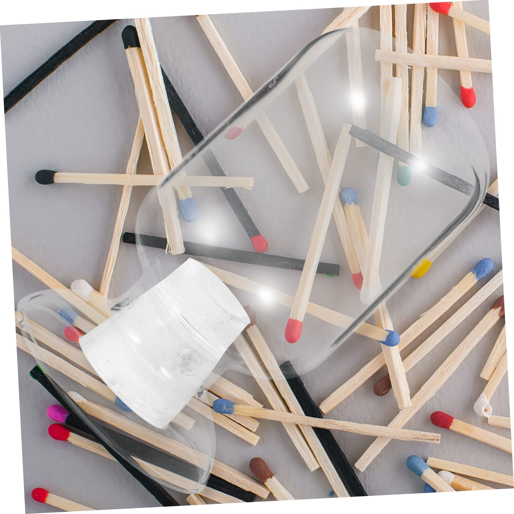 TOVINANNA 2pcs Glass Matches Storage Cloche Decorative Bottle for Match Storage Unique Home Decoration Clear Cloche Shaped Design for Living Room and Coffee Table