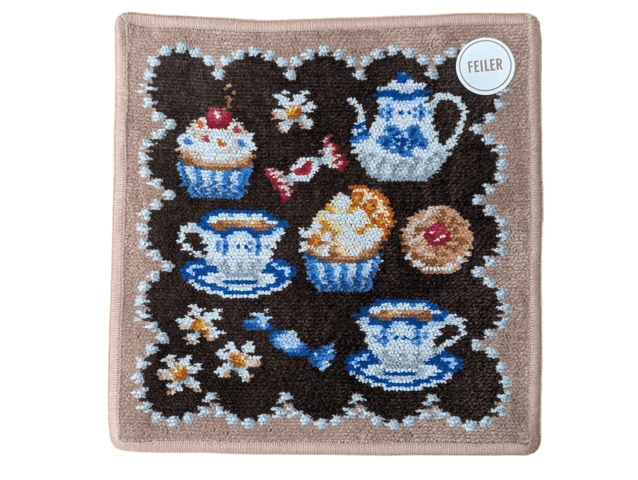 (フェイラー)FEILER スウィートトリート ハンカチ 25cm×25cm コットン ダークブラウン/茶 フェイラージャパン SWEET TREAT