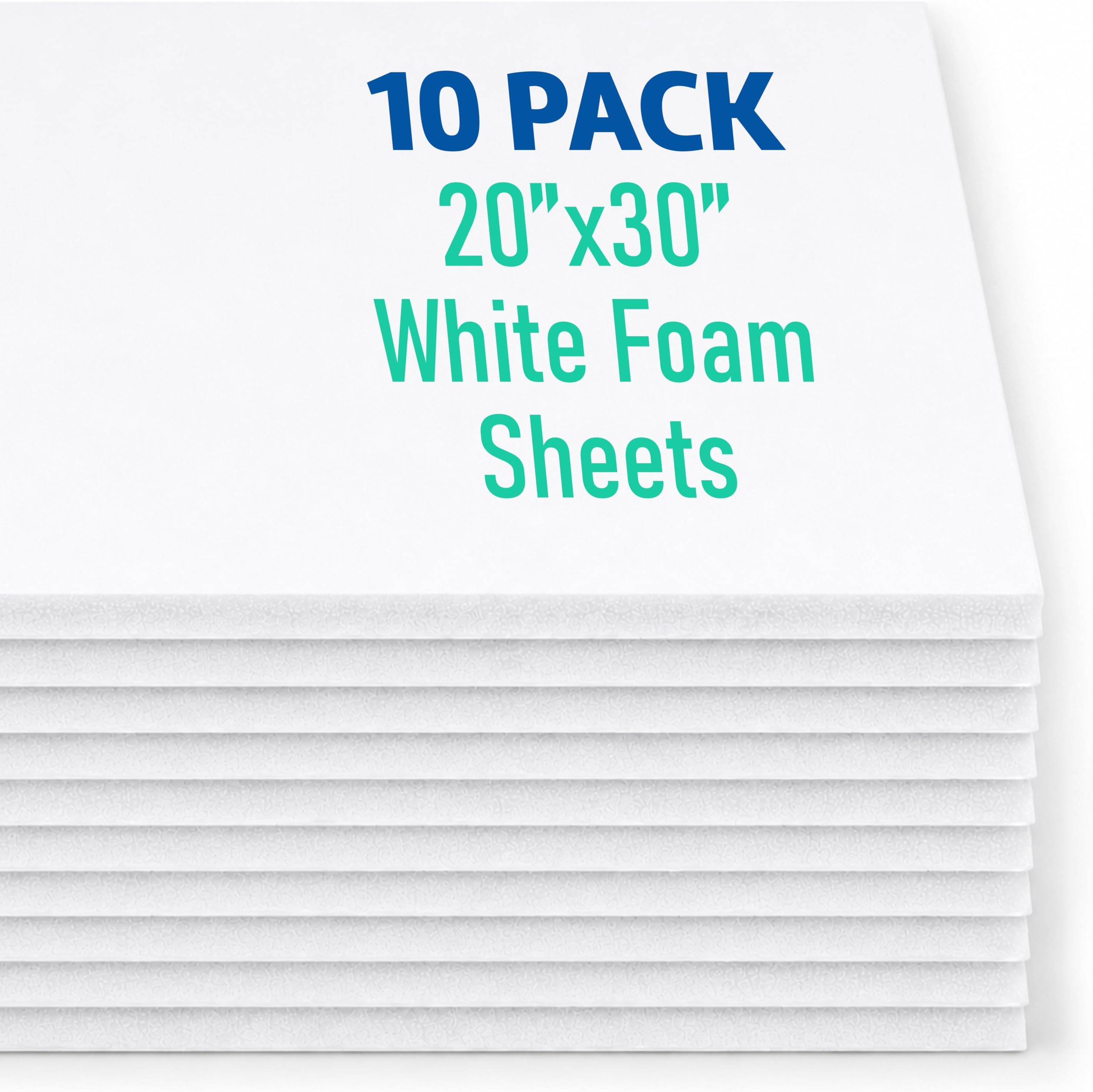 White Foam Board 20” x 30” - Premium Double-Sided with White Foam Core, 3/16" Thick - Photography Mounting, Art Projects, Presentations, Display & Signage – Pack of 10