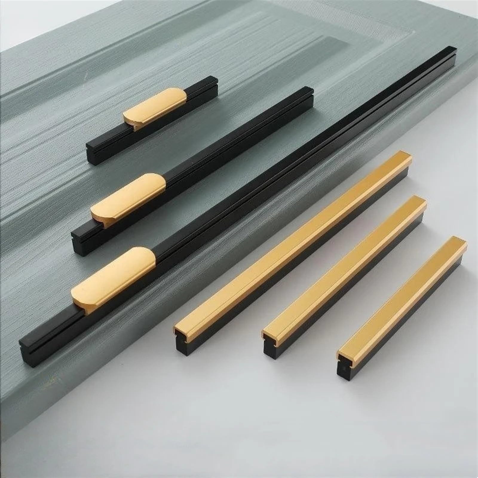 Acldoyyv 6845 320Mm Long Aluminum Alloy Furniture Door Handle Cupboard Drawer Hardware Black Gold Cabinet Pulls Kitchen Knobs Wardrobe Closet Handle 1Pcs (Color : )