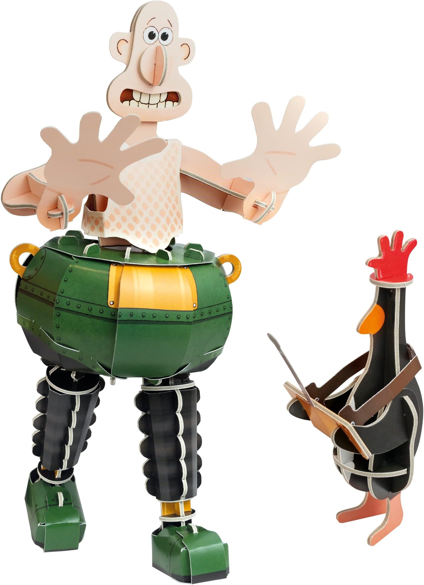 Build Your Own Wallace & Gromit Techno Trousers I Wrong Trousers I Includes Feathers McGraw | 76 Pieces I Fun Gift , & & Families Age 8+ | Eco Friendly Cardboard Slot Together Kit, (BYOMB 014)
