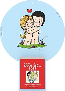 Liebe ist... Tagesabreißkalender 2027: Tagesabreißkalender 22,5x31,5 cm, Block 8,1x10,6 cm mit Liebesmotiven und deutschem Kalendarium