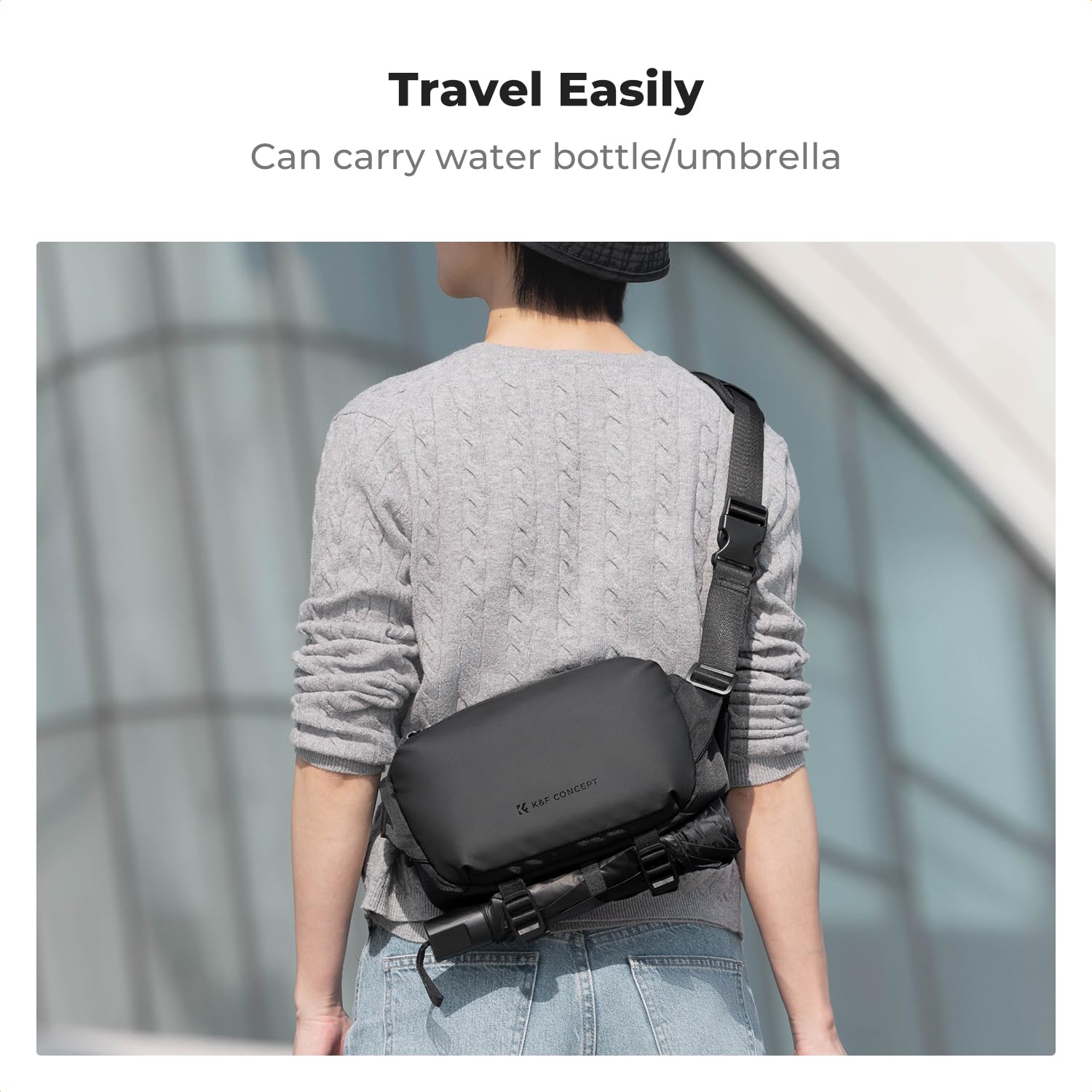 K&F CONCEPT Sac à Dos pour Appareil Photo, Sac à bandoulière Sac carré Sacs de Photographe Étui pour Appareil Photo Reflex Compatible avec Canon/Nikon/Sony/DJI Mavic Drone, Petit Taille S