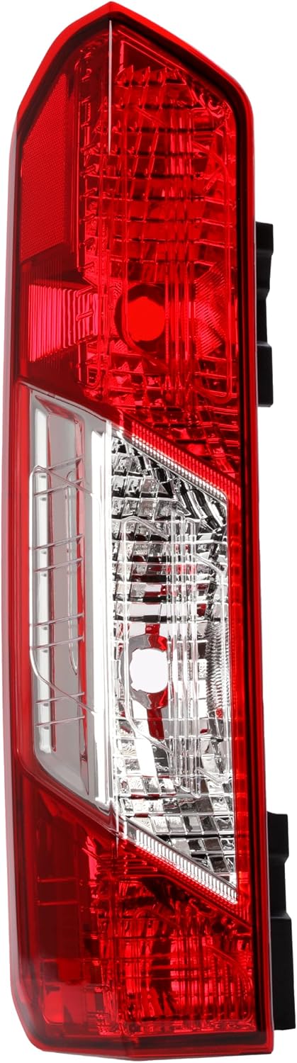 KUAFU Pair Tail Light Compatible with 2015-2024 Ford Transit 150 250 350 350HD E-Transit Replacement for FO2801242 FO2800242 Taillight Rear Brake Tail Lamp Assembly Plastic (Red Lens+Clear Lens)