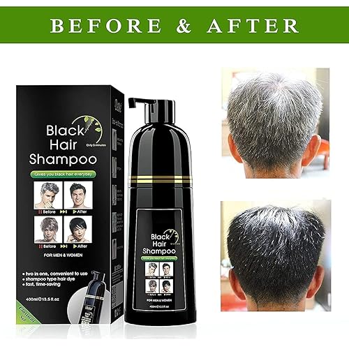 Miniatura 5 de 10 unidades de champú de tinte para cabello negro para hombres y mujeres, tinte instantáneo para el cabello natural, ingredientes naturales, fácil