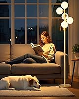 Vista 12 de Lightdot Lámpara de pie de globo regulable de 5 globos, lámparas de pie retro naranja con 5 bombillas G9 de 3000 K, brillo continuo, ajustable, 5