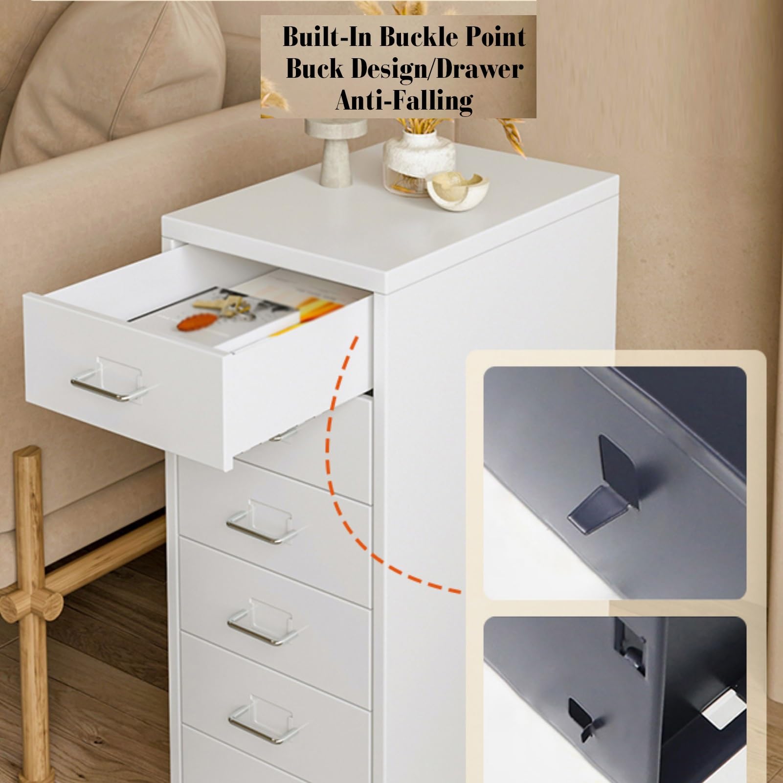 Cassettiera rossa con 5 cassetti, elegante armadio per camera da letto, soggiorno, ufficio, aula e sala conferenze, organizer versatile e spazioso per tutte le tue esigenze