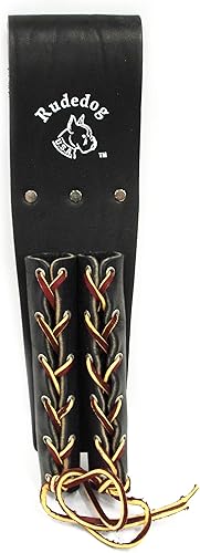 Soporte doble con cordones - Cuero negro premium - Rudedog USA #3011