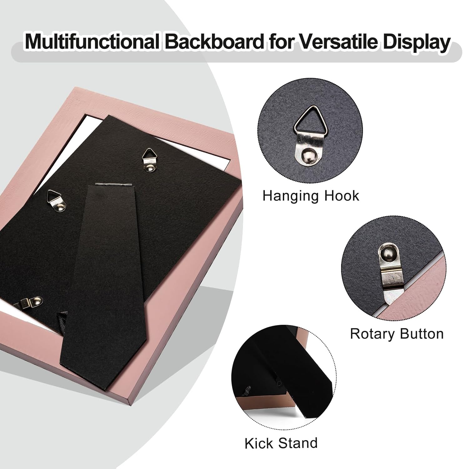 4x6 Picture Frame in Pink with Classic Rope Edge, Solid Wood with Real Glass, Vertical and Horizontal Desk Tabletop or Wall Hanging