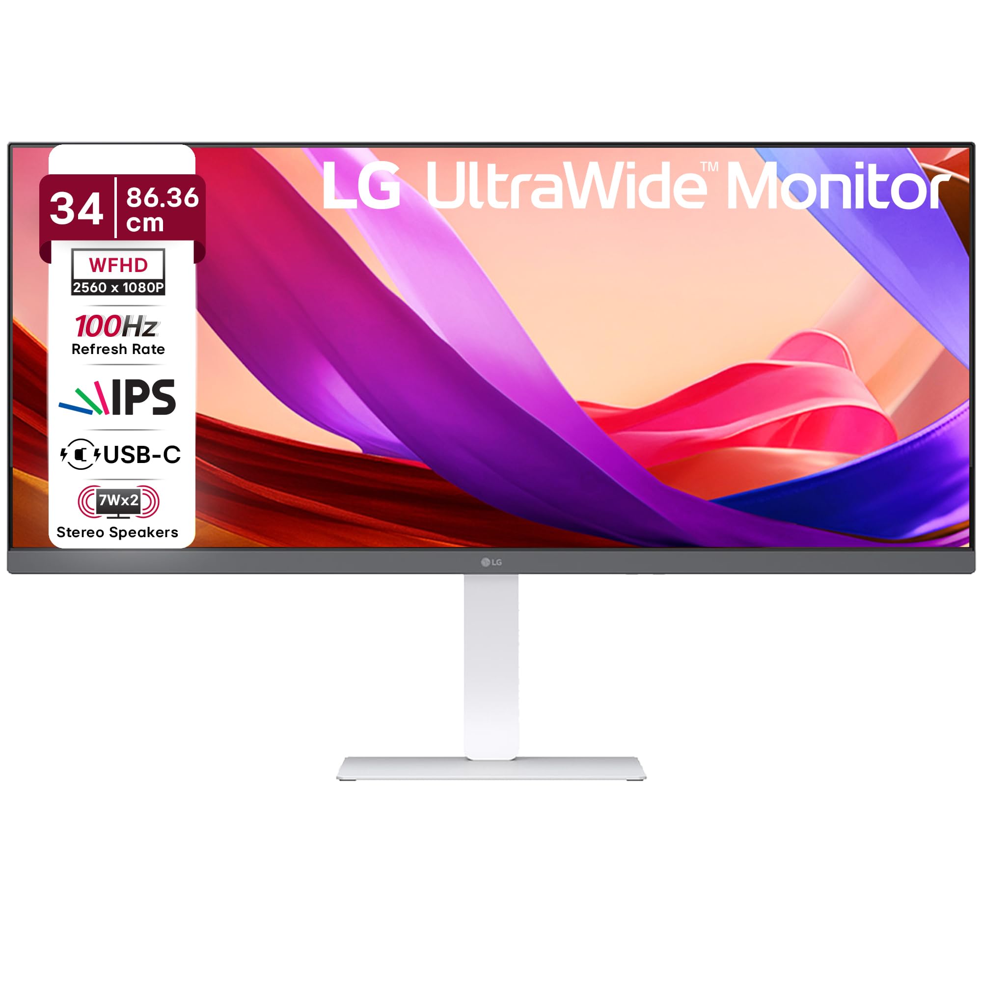 LG 34U530A 86.36cm (34 Inch) UltraWide WFHD (2560x1080) IPS Monitor, Anti-Glare, HDR10, 3-Side Virtually Borderless, HDMI, DP, USB-C, Speakers, Tilt/Height/Swivel Adjustment Slim Stand (White)-image-10