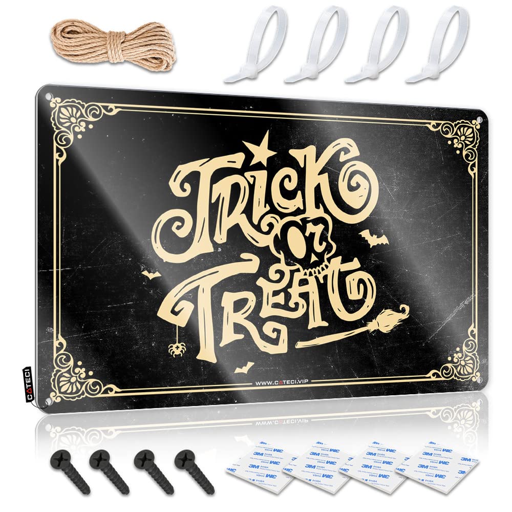 Bar Signs For Man Cave Trick Or Treat Halloween Tin Sign 1 Funny Coffee Signs Man Cave Sign Metal Sign(20X30CM)