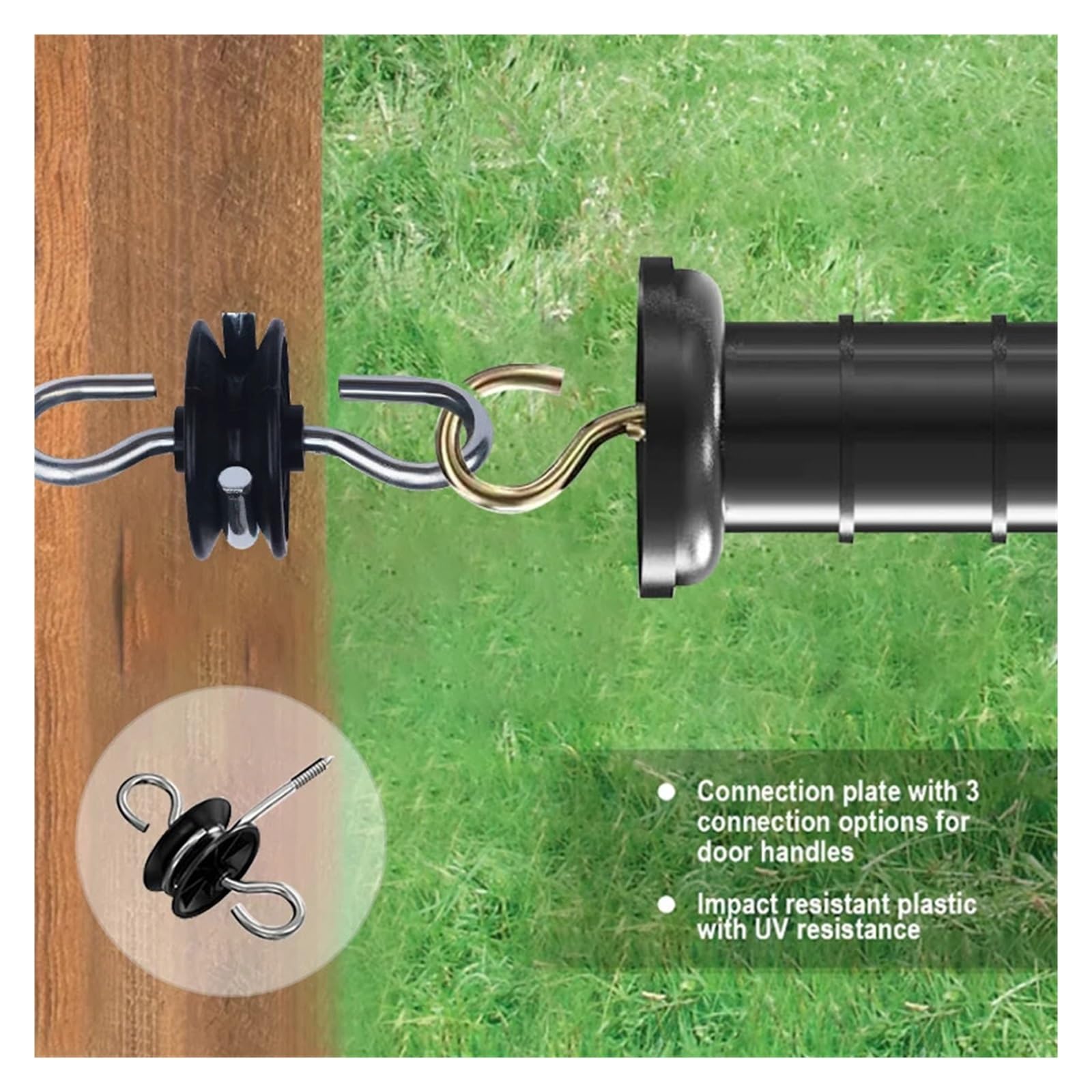 Anclaje De Manija Puerta Cerca Eléctrica, 10 Uds., for Poste Madera, Doble Gancho, Aislante Atornillado, Accesorio for Granja Y Ganado para Madera, Cuerda, Valla Eléctrica