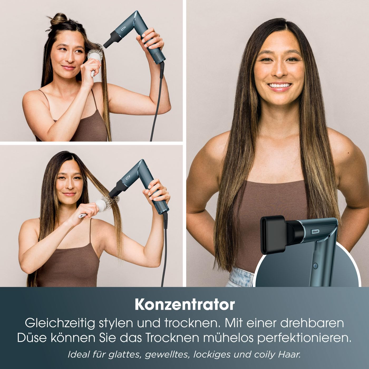 Shark FlexStyle Limited Edition Geschenkset 5-in-1 Air Styler & Haartrockner, Curler, FrizzFighter Finishing Tool, Ovalbürste, Konzentrator, Aufbewahrungstasche, Keine Hitzeschäden, Türkis HD450TLEU