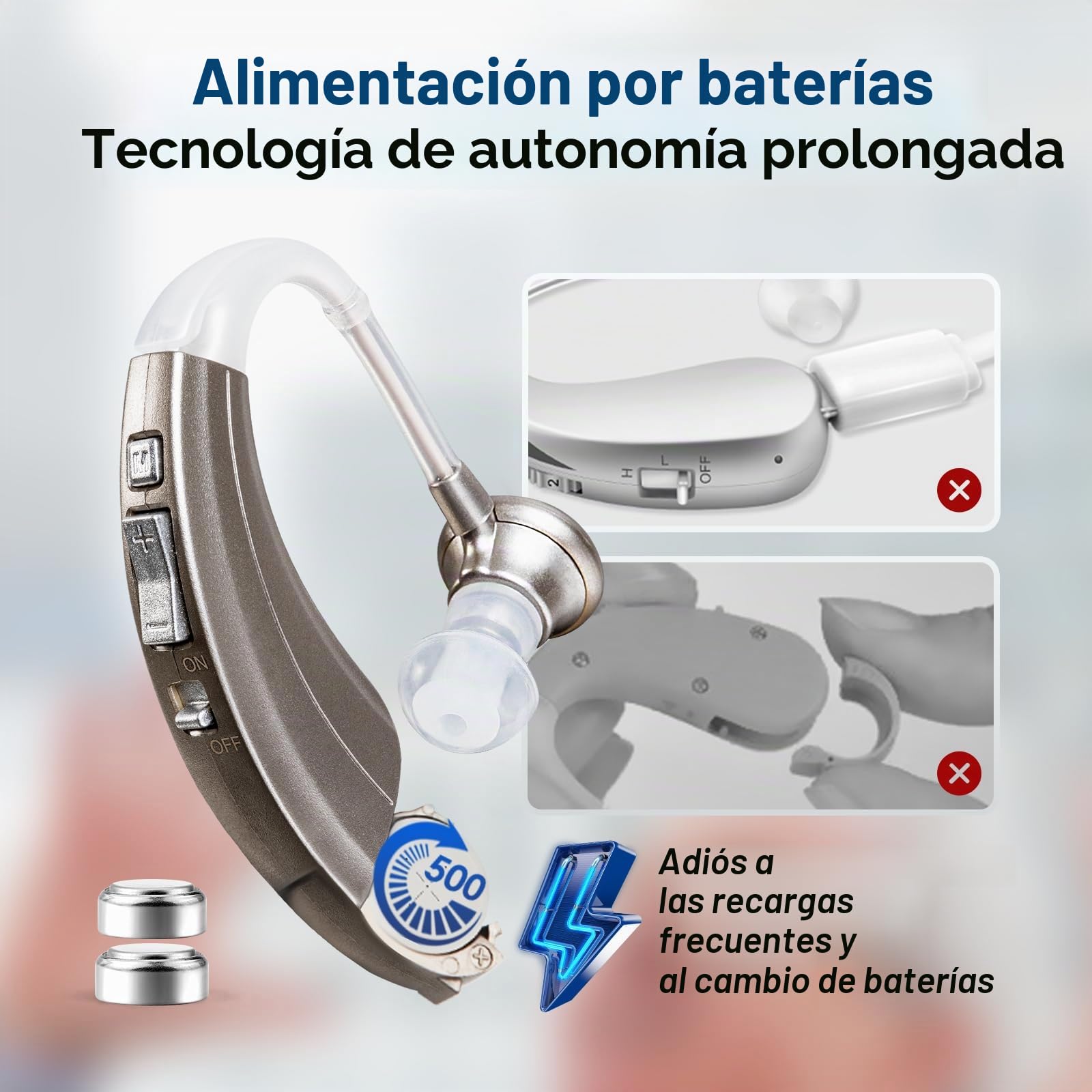 Britzgo Amplificatore di Suono: 500 Ore di Autonomia, Design per Anziani, Audio Chiaro e a Basso Rumore (1, Argento)