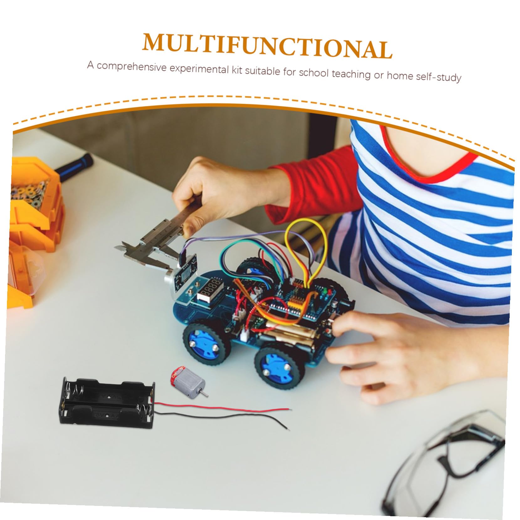 Kisangel Kit per Esperimenti di Circuiti Elettrici con Ingranaggi Meccanici e Motori Continua per Ragazzo Ragazza e Adolescenti per Progetti Scientifici Fai da Te e Apprendimento di Fisica