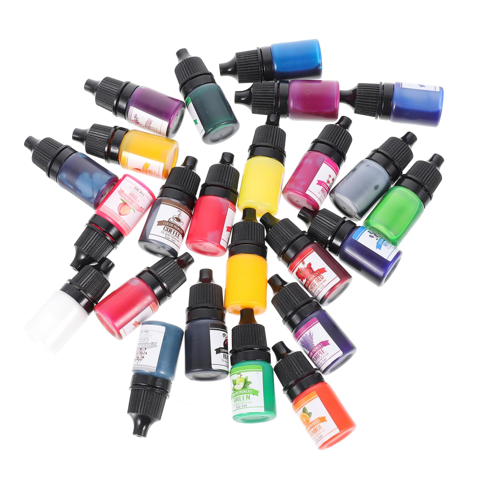 Pigmento per Resina Epossidica Colorato, 24 Colori, Concentrato, in Plastica, per Creazioni Fai da Te Resina