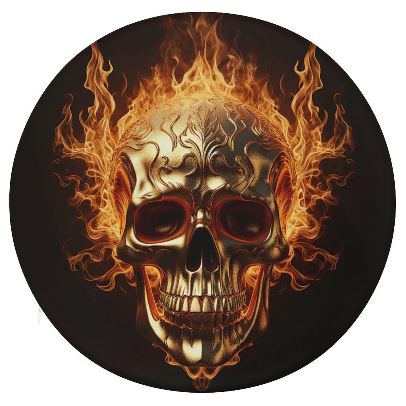 Adfgyerh Style Skull And Flames Cushion Memory Foam Pillow Core，Seat Cushion Detachable Design，Chair Cushions Suitable For All Seasons, And Can Be Used In Offices, Dining Rooms, Homes, And Other Settings.