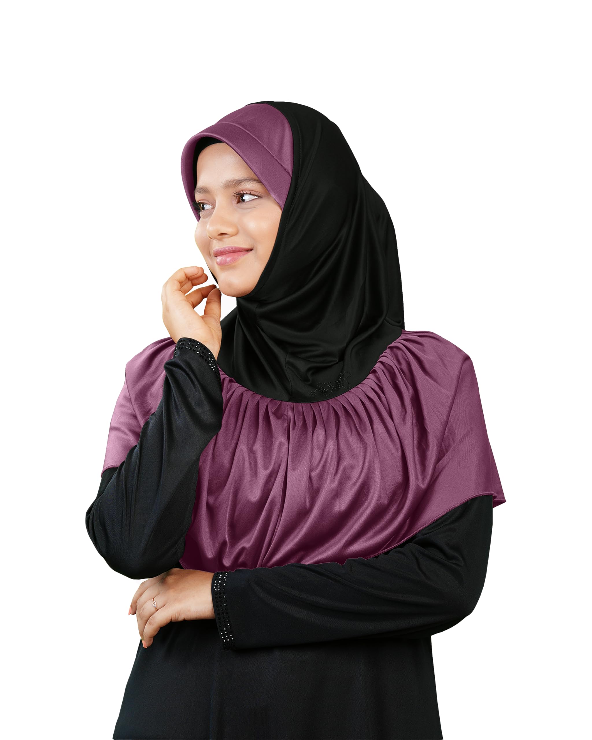 mehar Hijab Soft Stretchable Dual Tone Ready-to-Wear Hijab Scarf for Muslim Women | Stylish Elegant Modest Wear Mysoon Hijab-picture-12