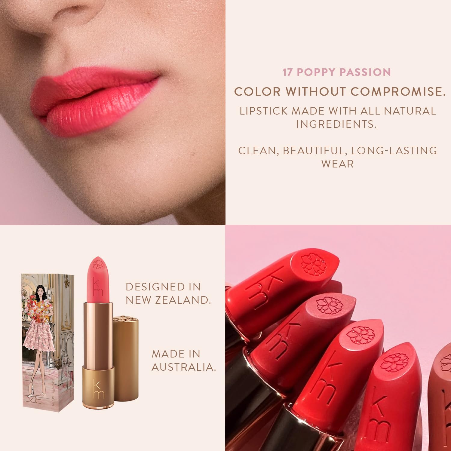 Amazon.com : Karen Murrell - Natural Lip Stick - Lipstick 17 Poppy