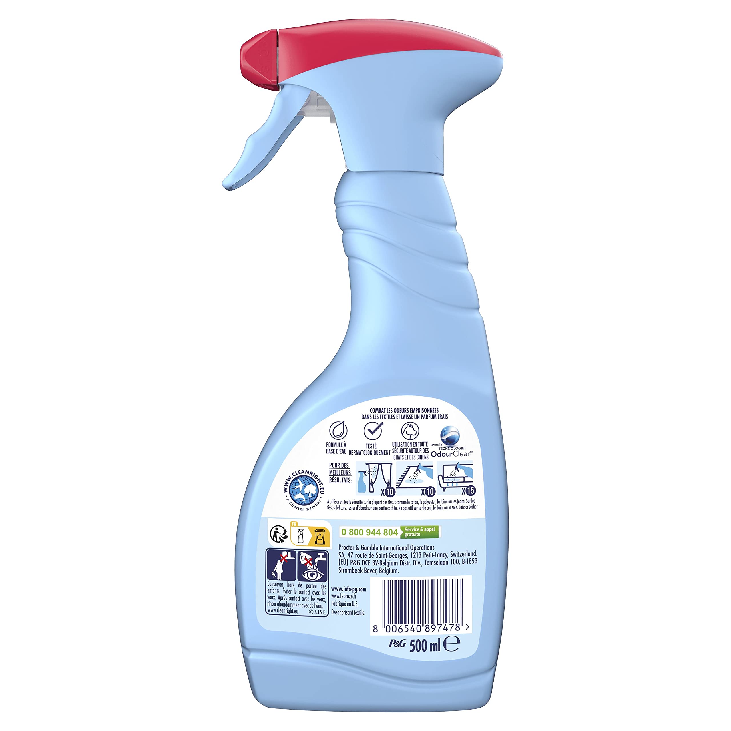 Febreze Désodorisant Textile 500ML Fruits Exotiques, La Technologie OdourClear Élimine Les Odeurs De Vos Textiles Pour Ne Laisser Qu’un Parfum Frais