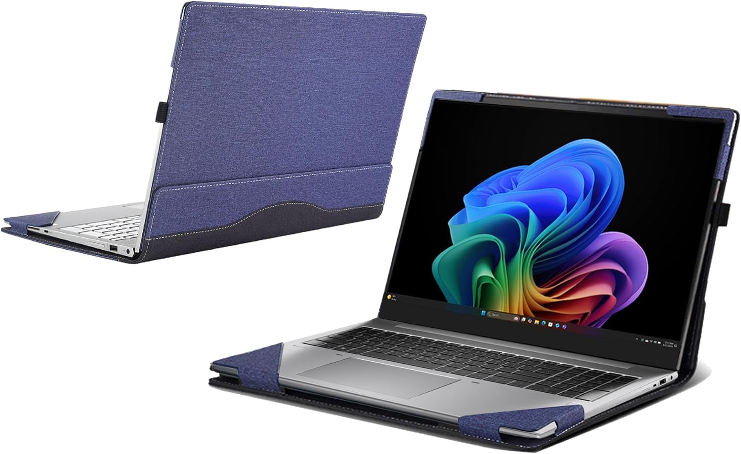 Laptop Case for HP OmniBook 7 Laptop Next Gen AI PC 17t-dc000，17-dc0097nr，17.3" [not Compatible with Any Other Model] ，OmniBook 7 NGAI 17-dc0037nr PU Leather Inside Pocket Cover (Dark Blue)