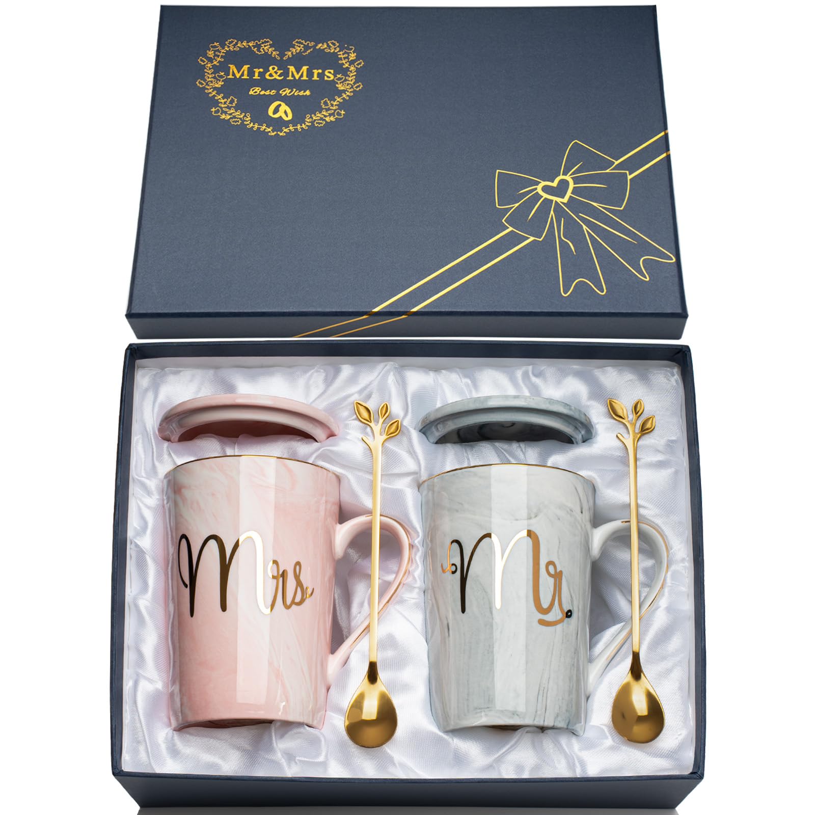 Regali di Coppia Regali Natale Matrimonio Mr e Mrs Regali di Coppia 2Pcs Tazze Coppia, Regalo Sposi,Regalo Natale Fidanzato, Regalo Natale Fidanzato, Regalo Natale Regalo Coppia, Idee Regalo Natale