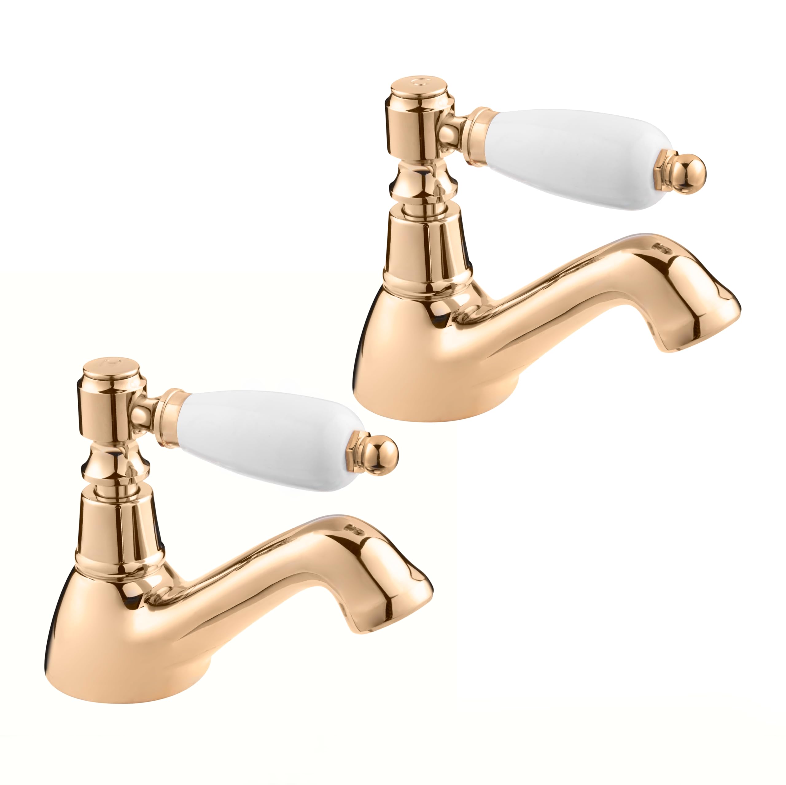 Deva Georgian Bathroom Bath Filler Taps - Gold Finish - Classic Single Lever Design 3/4 BSP - WRAS KIWA Approved - Traditional Bath Taps - GE02/501