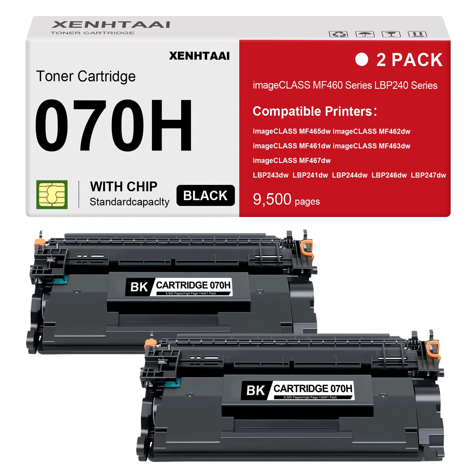 XENHTAAI 070H Black Toner Cartridge 070H Toner CartridgeCompatible for Canon ImageCLASS MF461dw MF462dw MF465dw LBP243dw LBP266dw LBP247dw Printers (