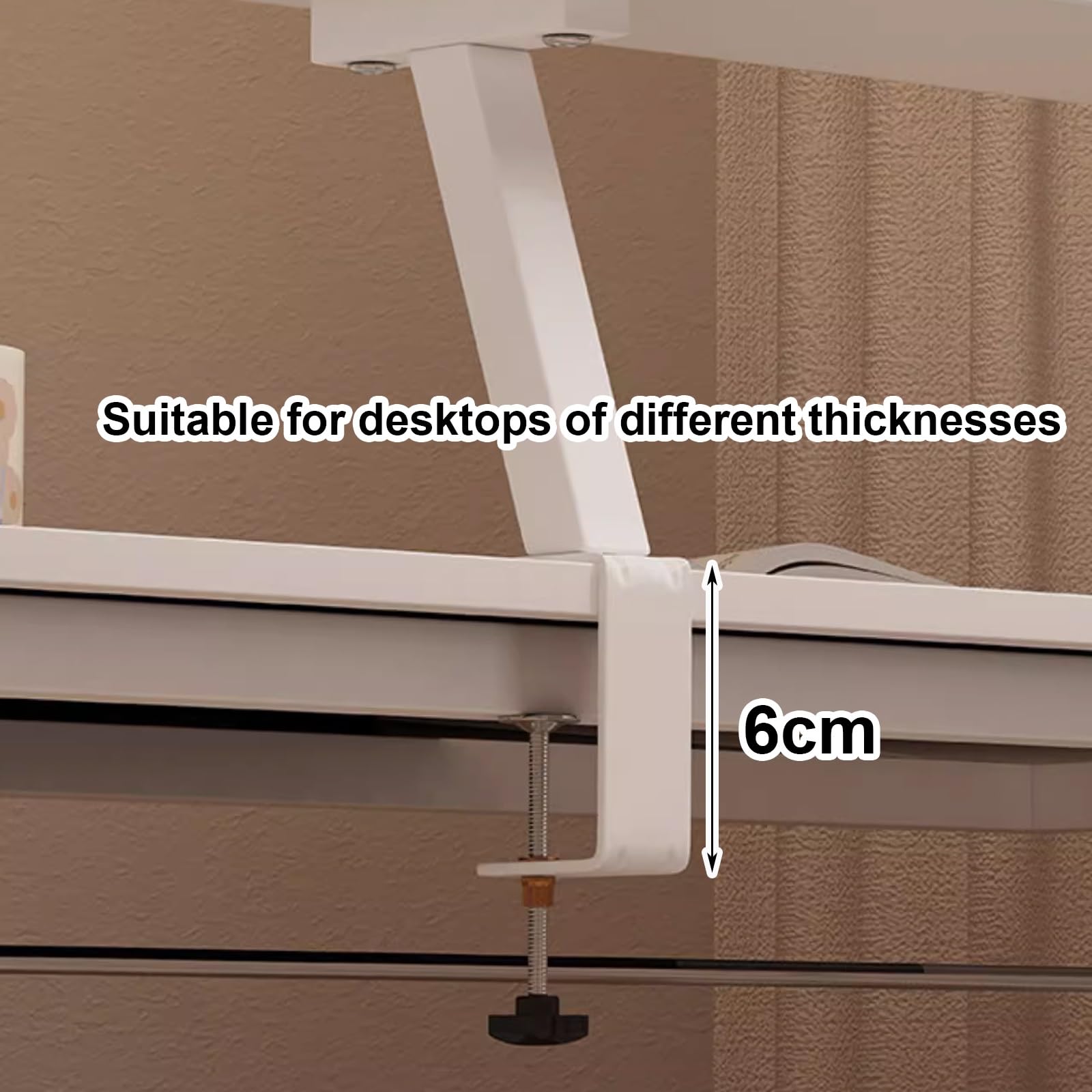 Supporto da scrivania Marrone con Morsetto per Rialzo ergonomico di Monitor e Laptop - Supporto Organizer Versatile per Accessori da Tavolo e disposit