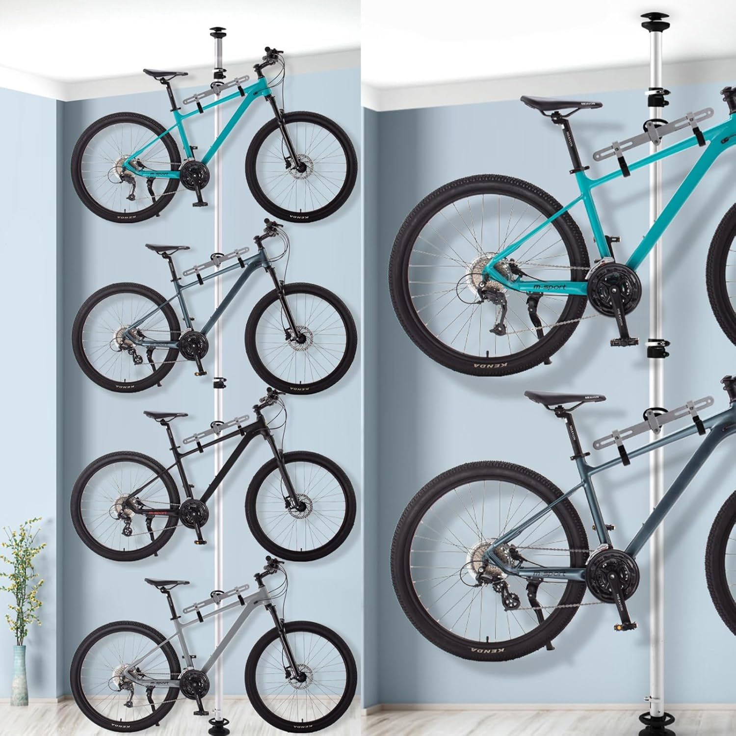 Bike Gravity Bicycle Storage Pole Two Bike Gravity Pole Stand