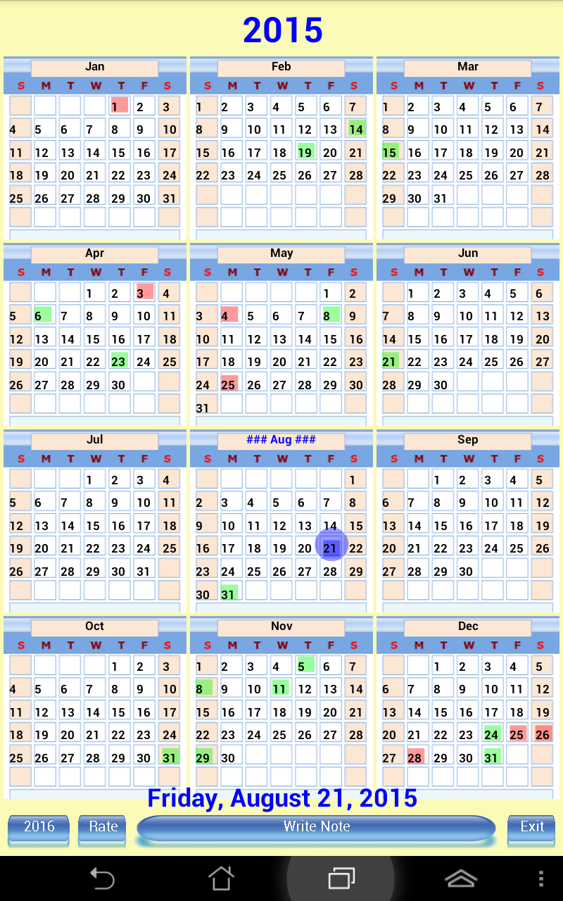 UK Calendar 2015-2016 - App on Amazon Appstore