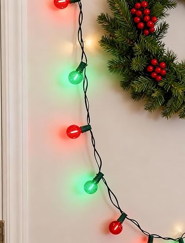 Miniatura 4 de Luces LED transparentes de 50 pies para exteriores, luces LED G40 con 25 bombillas coloridas (2 de repuesto), luces colgantes exteriores para árbol