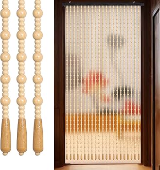 Amazon｜[YXSNG] 珠のれん 木製 おしゃれ 間仕切り 目隠し 紐のれん