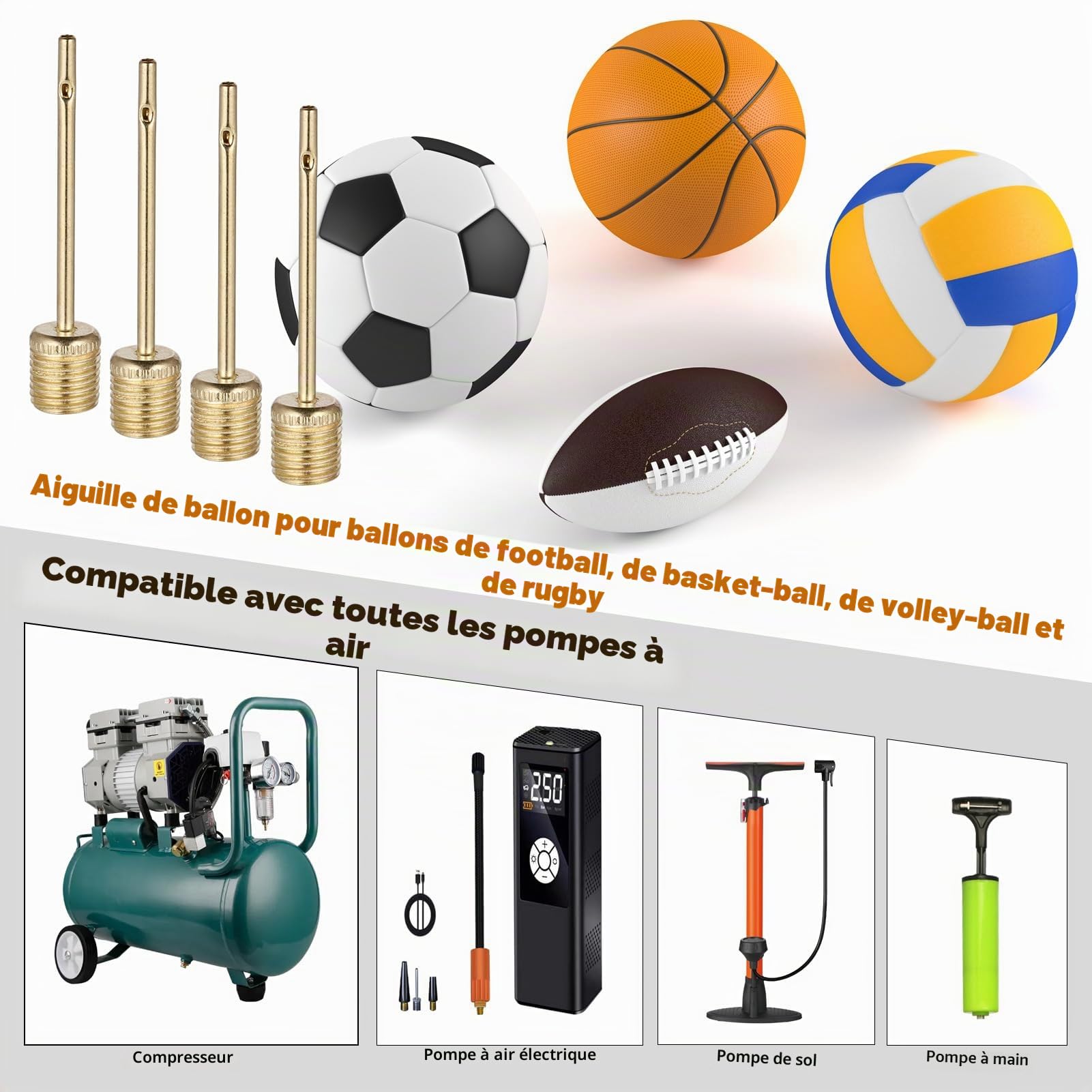 Hejo 33 Pièces Embout Pompe à Vélo, Embout Gonflage Ballon, Aiguille Gonflage Ballon avec Boîte de Rangement, Adaptateur de Pompe à air pour Compresseur Pompe